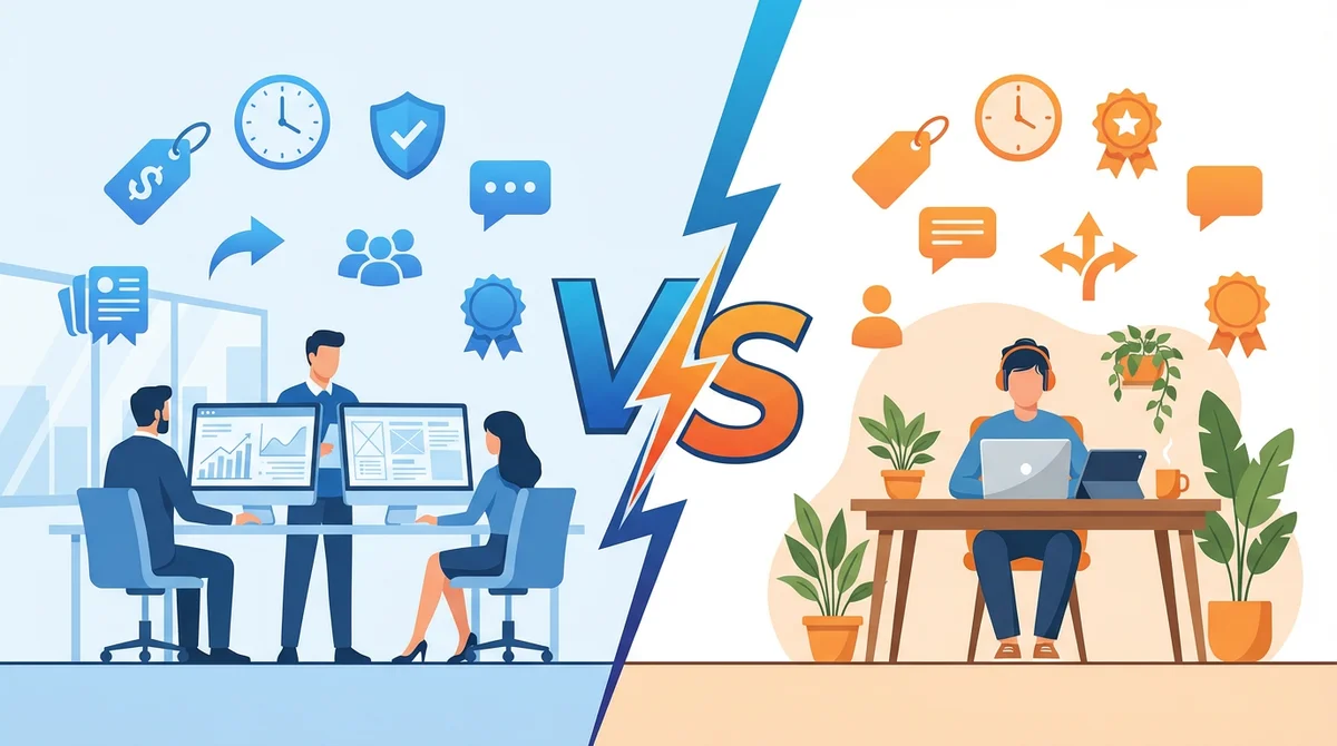 Agence web vs Freelance : le match en 10 points (2026)