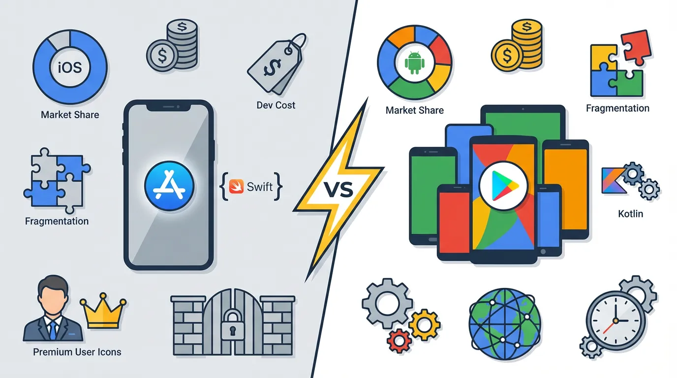 iOS vs Android : Quelle Plateforme Choisir en Premier pour Votre Application Mobile en 2026 ?
