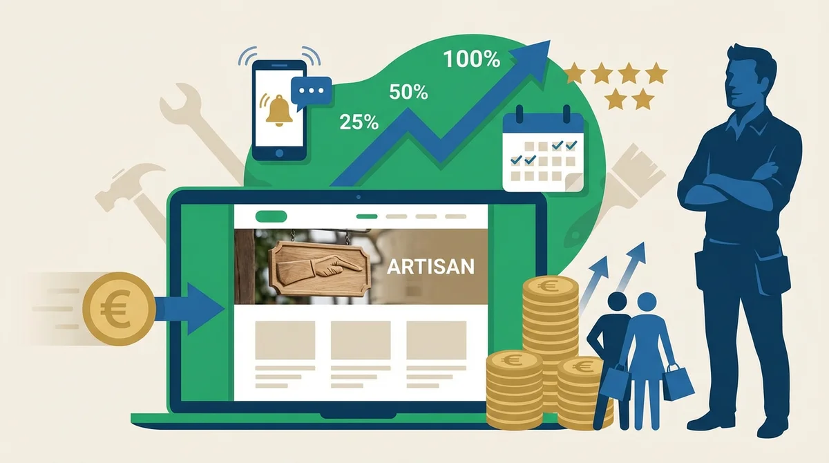 ROI d'un site internet pour artisan : chiffres réels en 2026