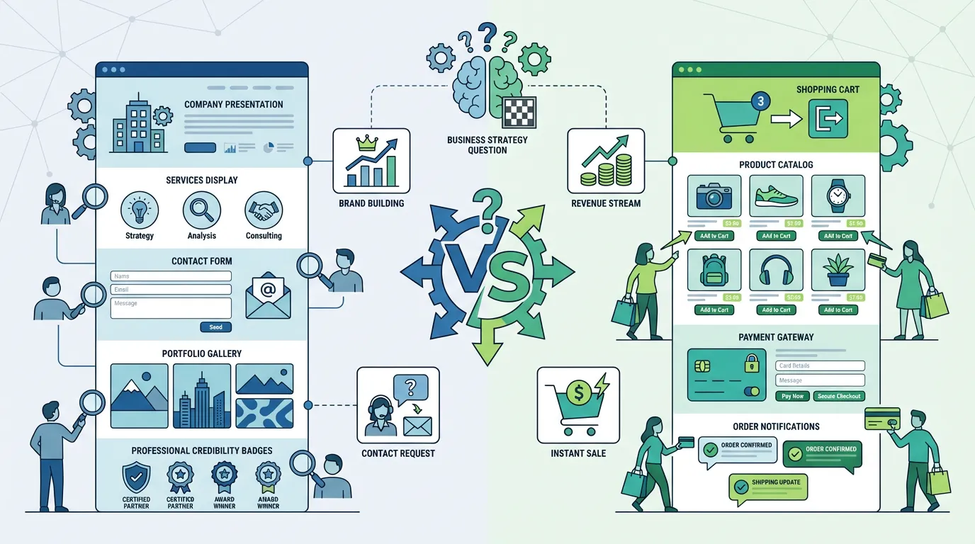 Site vitrine vs Site e-commerce : lequel choisir en 2026 ?