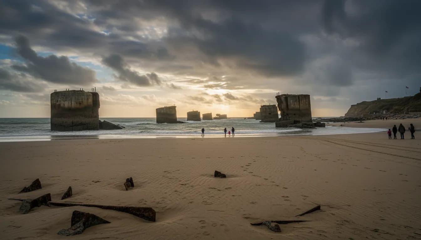 Vue de Arromanches-les-Bains - Développement web et mobile en Calvados