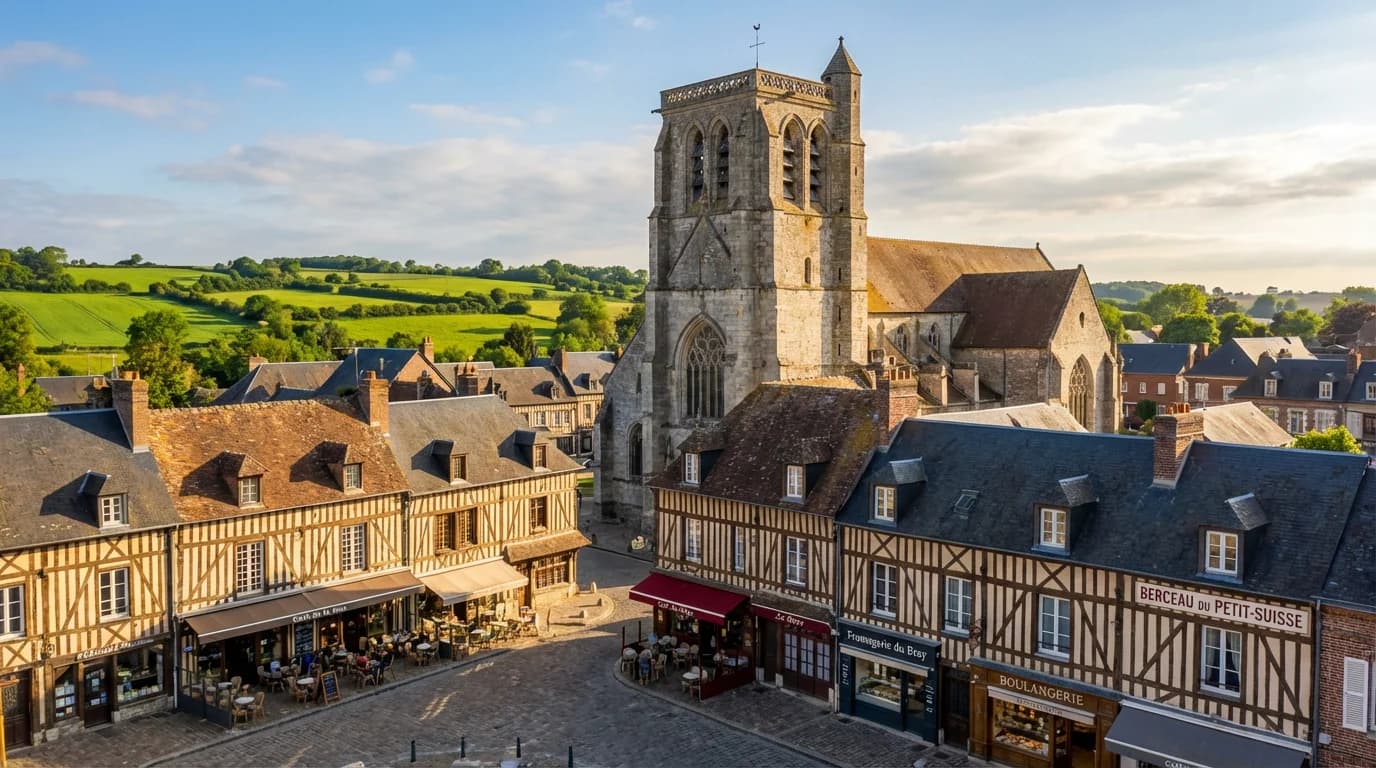 Vue de Gournay-en-Bray - Développement web et mobile en Seine-Maritime