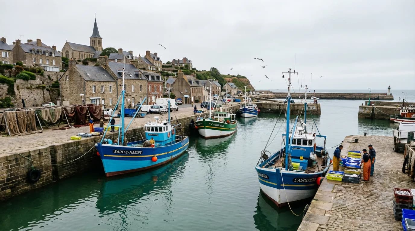 Vue de Port-en-Bessin-Huppain - Développement web et mobile en Calvados