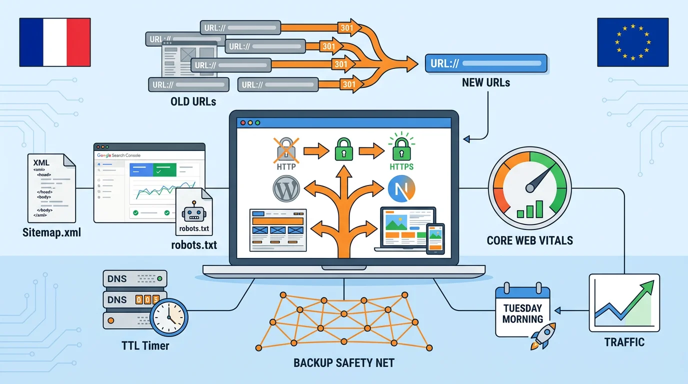 Migration de site web 2026 : HTTPS, refonte et changement CMS sans perdre votre SEO