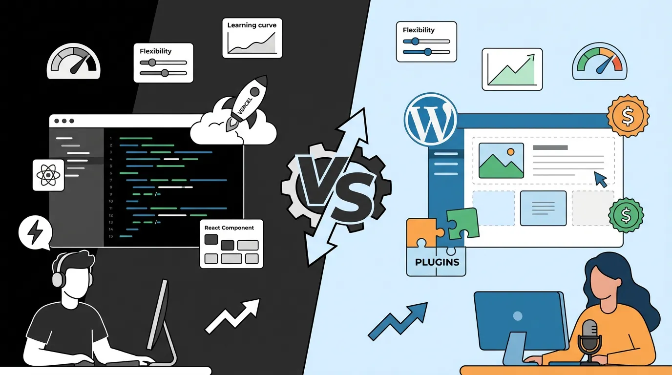 Next.js vs WordPress en 2026 : comparatif technique pour choisir votre stack
